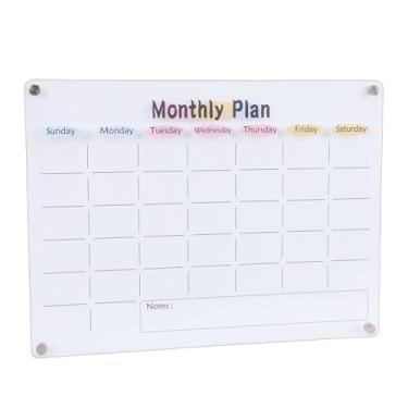 Imagem de Diydeg Quadro de Planejamento Acrílico, Quadro Branco de Apagamento a Seco Transparente Com ímã para Agendamento Mensal Semanal, Cozinha, Escritório, Sala de Aula, Uso Doméstico
