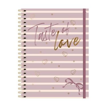 Imagem de Caderno Universitário Perfume Doce Romance - 10 Matérias 160 Folhas Animativa Papelaria Premium (Listras)