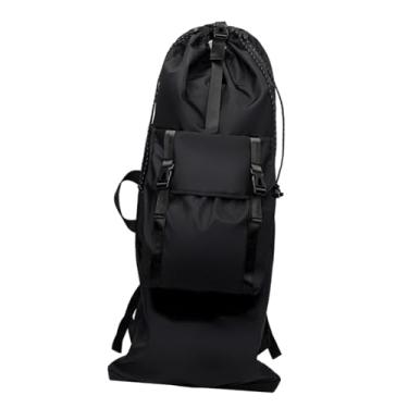 Imagem de MotiveTech Mochila para skate, bolsa para transporte de longboard, com alças de ombro ajustáveis, organizador, mochila de viagem, Preto
