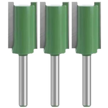 Imagem de Kit 3 Fresa Reta Paralela 16Mm Haste 6Mm Pasra Madeira Tupia - Dremax