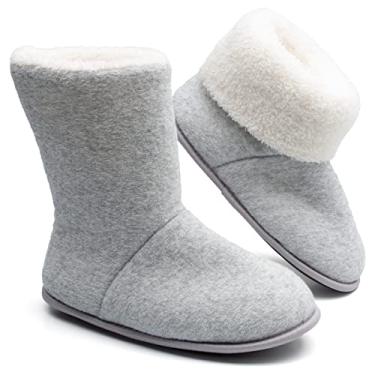 Imagem de Pantufa Feminina Bota Polar MEU CÉU – 5 Camadas de Proteção Contra o Frio + Super Forro de Pelúcia – Sola Antiderrapante – Ultra Macia e Lavável na Máquina (Cinza, Normal, BR, Adulto, Faixa Numérico, M, 33, 34)
