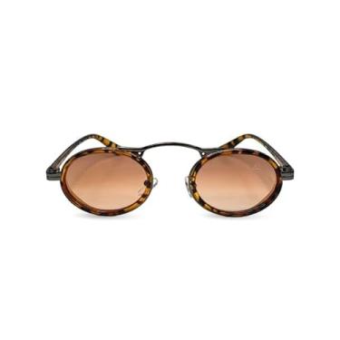 Imagem de Vopoo Óculos de Sol Redondo Proteção UV 400, oval - Indie (Tartaruga/Marrom)