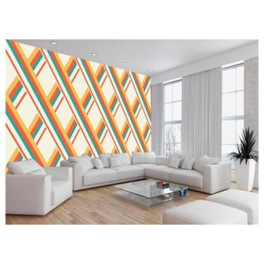 Imagem de Papel De Parede 3D Listras Cores Padrão Diagonal 3,5M Lst05 - Você Dec