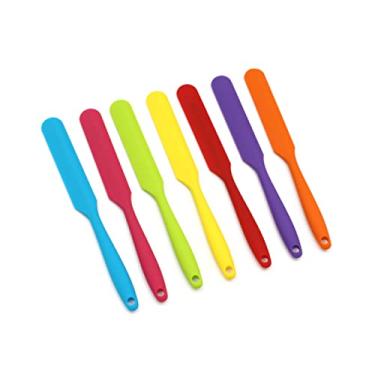Imagem de Espátula e raspador de silicone de grau alimentício integrado para assar e cozinhar, utensílios de cozinha antiaderentes flexíveis para misturar bolos e espalhar manteiga azul