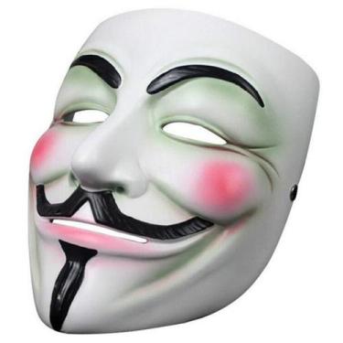 Imagem de Máscara V for Vendettas Latex para fantasia de carnaval de Halloween -