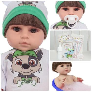 Imagem de Boneco Reborn Recém Nascido 100% Silicone Com Kit Acessórios - Cegonha