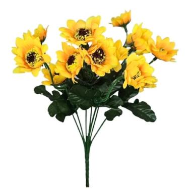 Imagem de Kit 5 Buquês de Girassol Artificial com 23 Flores – Arranjo Decorativo para Casamento, Festas e Decoração de Ambientes(1 UNIDADE)