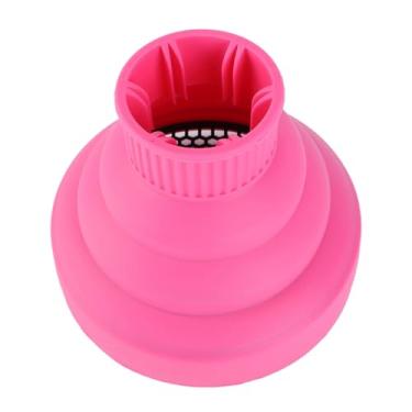 Imagem de Yinhing Acessório para Difusor de Secador de Cabelo Material de Silicone Difusor de Soprador Portátil Leve e Dobrável Ideal para Uso Doméstico e Em Salão de Beleza Design Elegante Em Vermelho Rosa para Secagem Aprimorada (Rosa Vermelha)