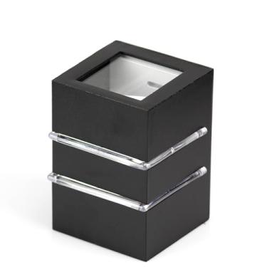 Imagem de Arandela balizador externa alumínio duplo facho largo com 2 aletas Preto