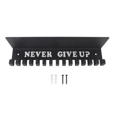 Imagem de Estink Exibição de Cabide de Medalha, Prateleira de Troféu de Montagem na Parede de Metal Com 20 Ganchos para Medalhas Fitas Chaves Colhedores Ginástica Futebol Corrida (tamanho pequeno)