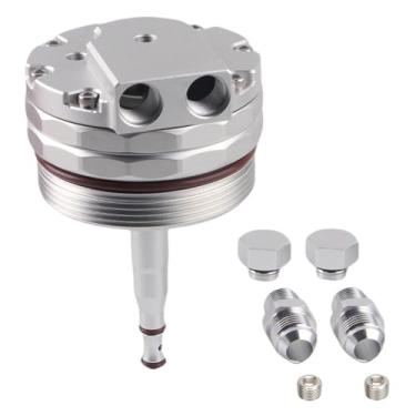 Imagem de 11421744000 AN10 Tampa da tampa do filtro do refrigerador de óleo com portas NPT de 1/8 polegada para BMW M52 M54 M56 E46 E39 E60 substitui 11421744000 11421741000, atualização de encaixe do