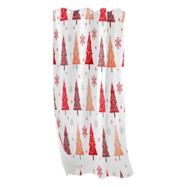 Imagem de CEBUGI Cortinas blackout de árvores de Natal para quarto, sala de estar, painéis de cortina de janela com isolamento térmico (1 painel, 106 cm L x 213 cm C)