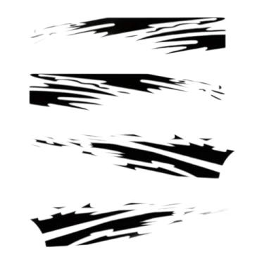 Imagem de predolo Conjunto de 4 adesivos impermeáveis ​​para capô, instalação rápida, adesivos estilosos para carros, portas de motorhomes, caminhões e SUVs, Preto