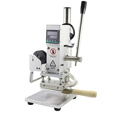 Imagem de Máquina de gravação em relevo de couro com controle deslizante de posicionamento, máquina de estampagem a quente para couro PVC PU e papel, papel de madeira vinco, prensa de cartão PVC