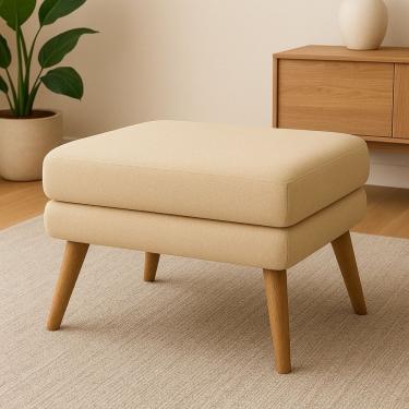 Imagem de Puff Decorativo Itália Material Veludo- Star Confort Marfim