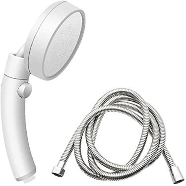 Imagem de YYBOES Chuveiro cabeça de chuveiro filtro de chuveiro elétrico cabeça de chuveiro chuveiro de alta pressão para aumentar a pressão aço inoxidável uso médio pistola de pulverização função de um botão