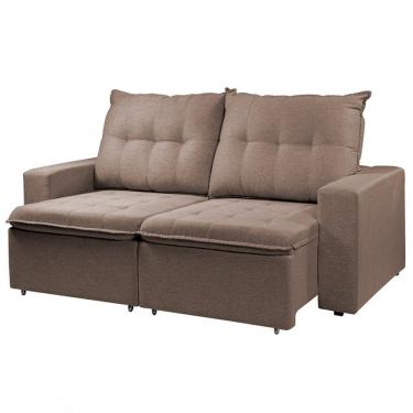 Imagem de Sofá Para Sala Reclinavel Estofado Berlim 200cm Veludo Castor