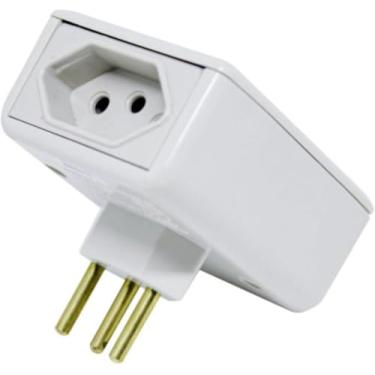 Imagem de Protetor Contra Queda de Energia Eletrica, Com 2 Tomadas - Branco 127v 10A