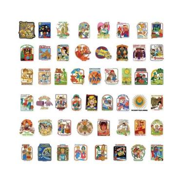 Imagem de Adesivos De Humor De Desenho Animado Retrô Com Tema De Terror Dos Anos