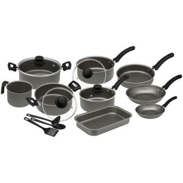 Imagem de Jogo de Panelas Eirilar Antiaderente de Alumínio Grafite 12 Peças Faci