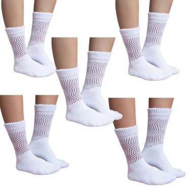 Imagem de KIT 5 Pares Meião Cano Alto Academia Vekyo Meia Aeróbica Fitness, M, B