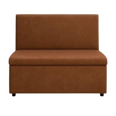 Imagem de Canto Alemão 90x45 Encosto Liso Moderno Clean Suede ou Courino para Local Pequeno