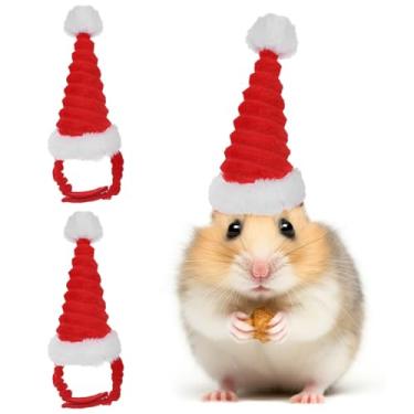 Imagem de Balacoo 2 pçs chapéu de Papai Noel coelho chapéu de Natal cachorro cobaia fantasias de Halloween roupas de hamster chapéu de Natal porquinho da índia chapéu de Natal gato chapéu de gato chapéu de