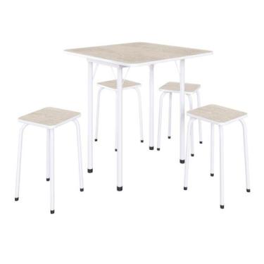 Imagem de Conjunto Mesa Dobrável 4 Banquetas Asti 100 Bonavita, Narita