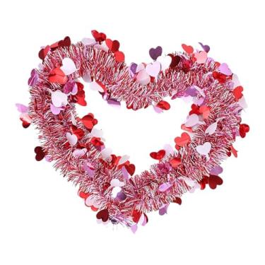 Imagem de oshhni Guirlanda de enfeites metálicos para o Dia dos Namorados, guirlanda de enfeites com torção metálica, decoração para casa, feriados e casamentos, 1000cm X 9cm X 9cm