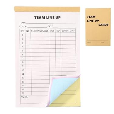 Imagem de Fichas de Escalação de Beisebol/Softbol com 100 Páginas, 14x21cm 4 Vias Autocopiativas com Linha Fácil Destaque para 16 Jogadores em Jogos Escolares Beisebol/Softbol