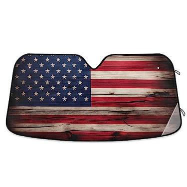 Imagem de Sombra de para-brisa de carro com bandeira da independência americana, bloqueador solar de janela, para SUV, carro, caminhão, para-brisa, para-sol