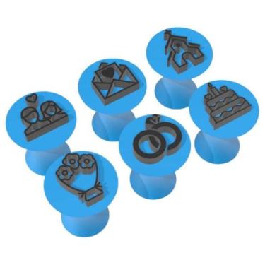 Imagem de Kit Carimbo Marcador Brigadeiros CASAMENTO ALIANÇA LUA DE MEL Molde Fe