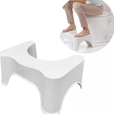 Imagem de Banquinho Auxiliar para Vaso Sanitário, Branco, Plástico, 30x22,5x17cm, Apoio para Pés