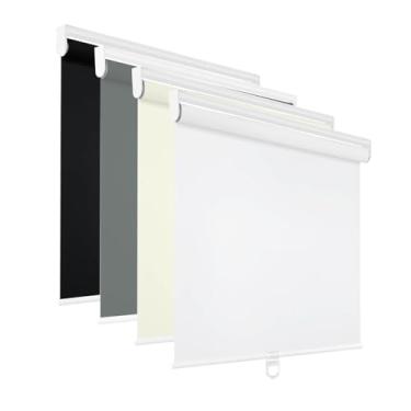 Imagem de Changshade Persianas blackout para janelas internas, persianas de rolo sem fio, persianas de enrolar com isolamento térmico, tecido de proteção UV para quarto, escritório, porta francesa, 62 cm L 72 A