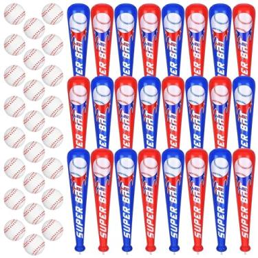 Imagem de durony 24 Conjuntos De Tacos De Beisebol Infláveis E Mini Espuma De Beisebol Esportes Bola De Estresse Lembrancinhas Para Festa De Beisebol Suprimentos Tema Esportivo Brinquedo