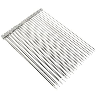 Imagem de Alomejor Conjunto de Agulhas de tricô, 11 Pares de Aço Inoxidável de 14 Polegadas de Comprimento para Suéter, Cachecol e Artesanato Com Fios