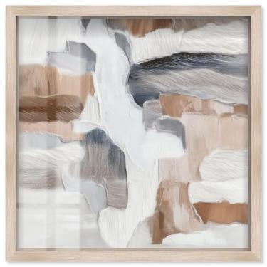 Imagem de Arte de parede minimalista Earthy Art I Shadowbox da Art Remedy, moldura loira, 43 x 43 cm