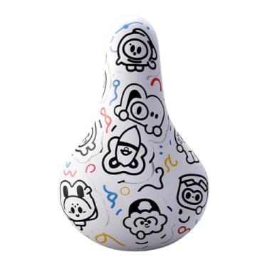 Imagem de Qraatosi Selim Infantil com Almofada de Absorção de Impacto, para Meninos E Meninas. Selim de Substituição com Absorção de Impacto para Ruas de Paralelepípedos, Linhas Pretas, Tamanho real