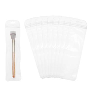 Imagem de PATIKIL Sacos plásticos longos para joias de 6 x 28 cm, 100 peças, bolsa com zíper autovedável transparente e reutilizável com orifício para pendurar para colares, embalagem de caneta, envio