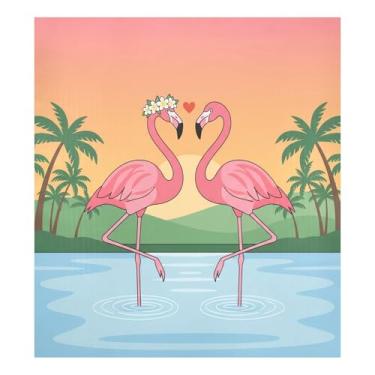 Imagem de Blueangle Capa de ímã de lava-louças flamingos rosa dos namorados, decoração da capa frontal da máquina de lavar louça, adesivos de eletrodomésticos, adesivos de eletrodomésticos, 58 cm C x 66 cm