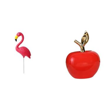 Imagem de Whtkoph Escultura de Flamingo para Jardim de Fadas E Figura de Cerâmica, Ornamento Artístico para Decoração de Natal, Escritório E Café.