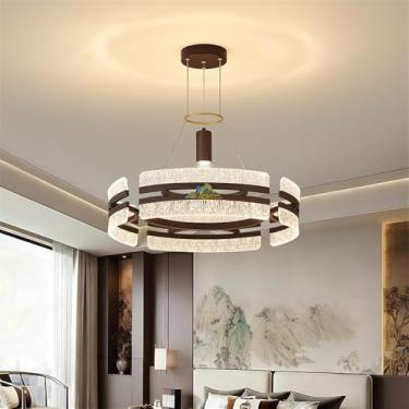 Imagem de OUFULA Luminária Ppendente Moderna em Formato de Anel Retro Criatividade Sala de Estar Restaurante Quarto Villa Hotel Café Bar Casa de Chá Escadas Candelabro (R D60CM)