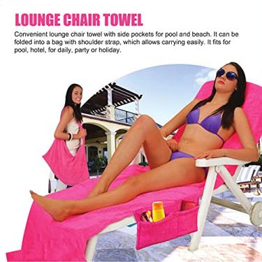 Imagem de Toalha de Cadeira Lounge para Piscina e Praia com Bolso Portátil Festa Férias Bronzeamento Natação