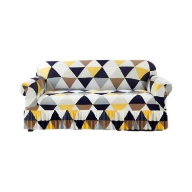 Imagem de Capa De Sofá Antiderrapante Elástica Estampada Protetor De Móveis Para