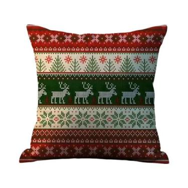 Imagem de Natal xadrez fronha tecido de pelúcia macio dupla face impressão sofá 