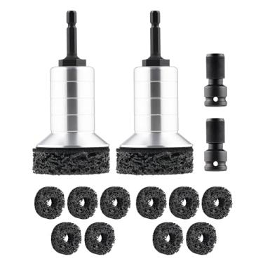 Imagem de FAITIO Ferramenta de limpeza de recapeamento do cubo da roda, kit de limpeza de cubo de freio limpador de removedor de poeira limpador de pino de roda serve para furadeira elétrica ou chaves de