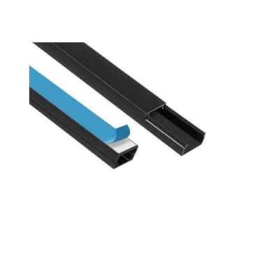 Imagem de Canaleta para Fio Organizadora de Fios Cabo Metro Preto Canaleta Preta Adesiva Esconde Fio (8 Metros)