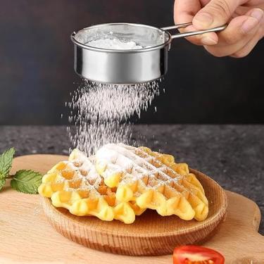 Imagem de Coadores de malha fina de aço inoxidável 304 para cozinha, peneira de farinha, mini escorredor de farinha pequeno para assar, pó, açúcar e macarrão de café, coador de chá