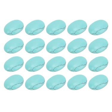 Imagem de KIMISS 20 Peças Cabochões Ovais Naturais Com Parte Traseira Plana 18x1 M Turquesa Em Formato de Ovo para Fazer Joias Artesanais, Pedras de Cura para Coleção e Decoração