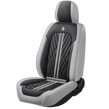 Imagem de Roadon Conjunto completo de capas de assento de carro premium à prova d'água couro napa 5 assentos protetores de assento de veículo automotivo capas de almofada ajuste universal para a maioria dos